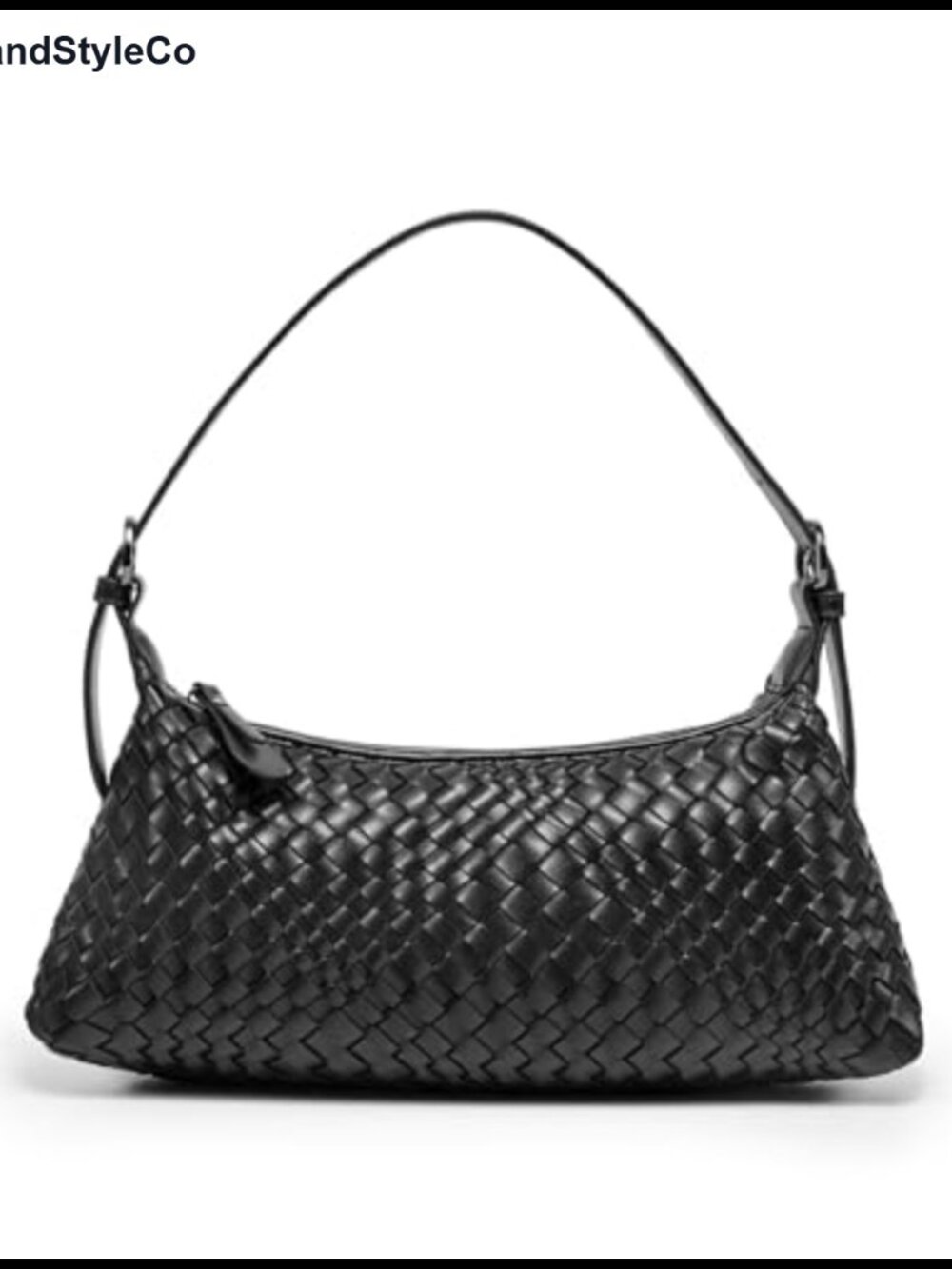 Woven Crossbody Bag Small Handwoven Purse Faux Leather Baguette